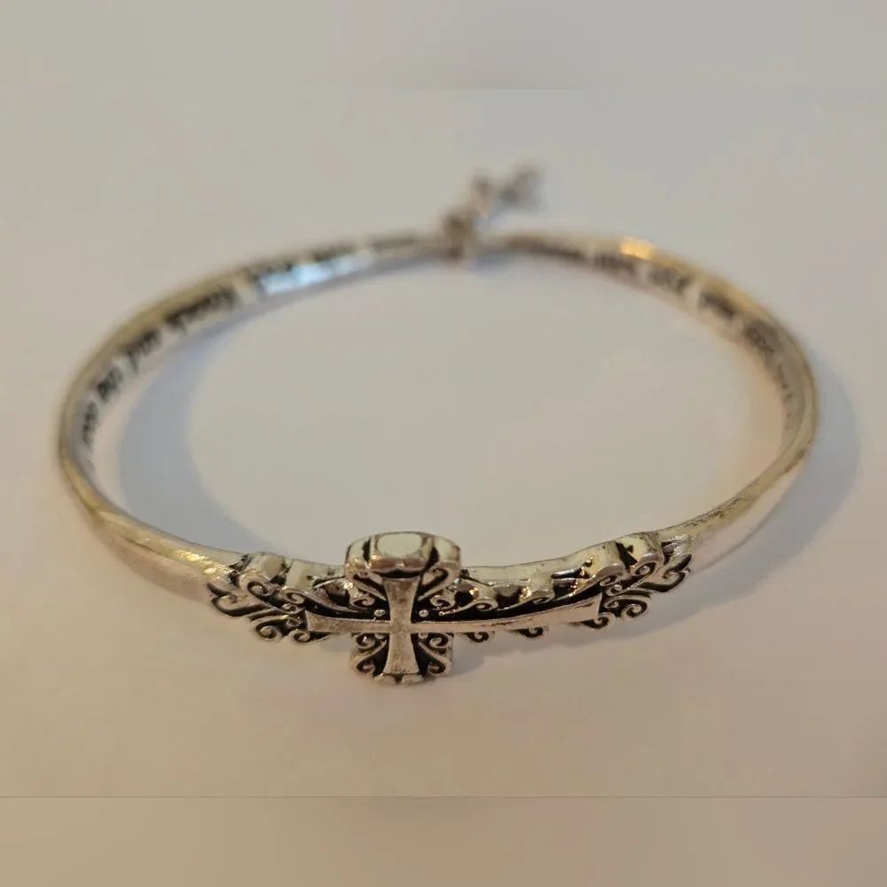 MOBIUS ASK SEEK KNOCK BANGLE BRACELET SILVER-PLATED, Gift Boxed #7